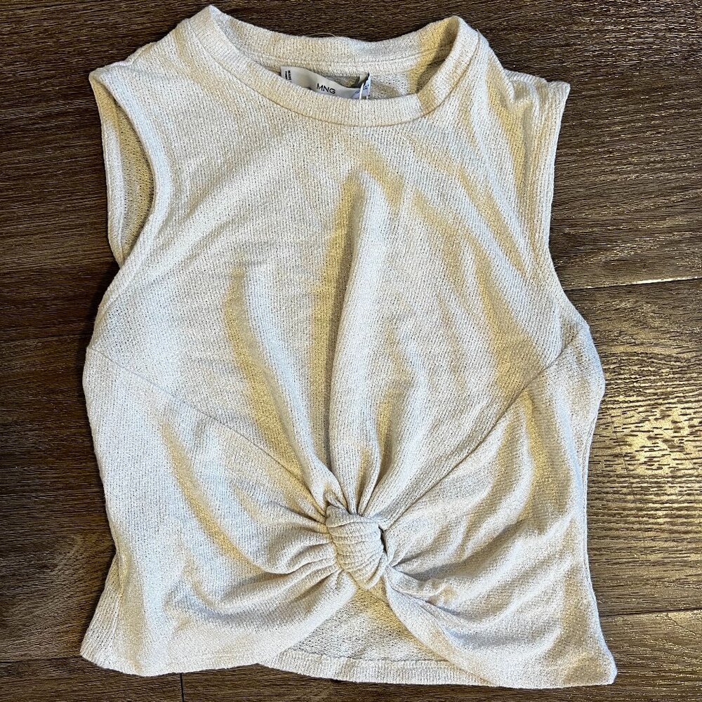 MANGO Textured top with knot detail